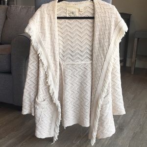 Anthropologie fringe detail sweater